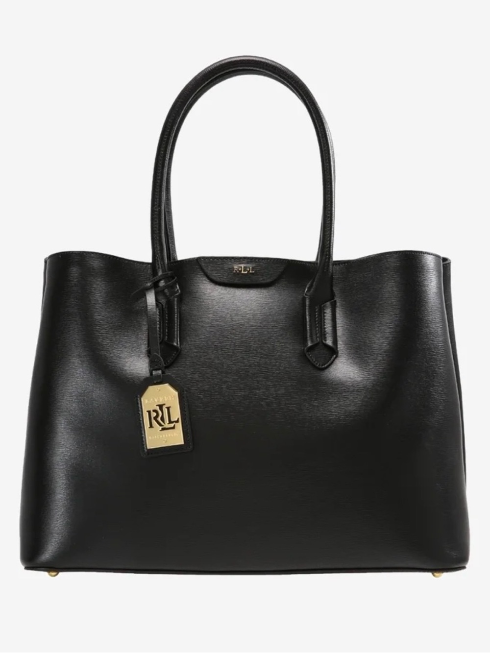Lauren Ralph Lauren Tate City Tote Saffiano Style Leather Bag